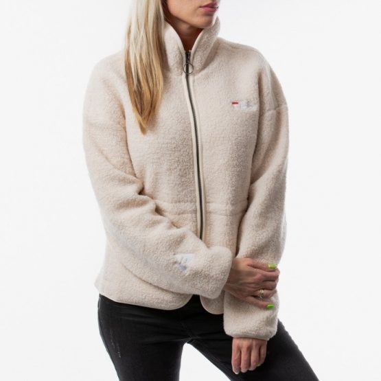 ביגוד פילה לנשים Fila Hajar Sherpa Fleece Jacket - לבן