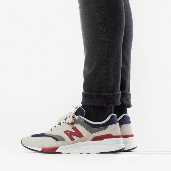 נעלי סניקרס ניו באלאנס לגברים New Balance 997 - לבן  כחול  אדום