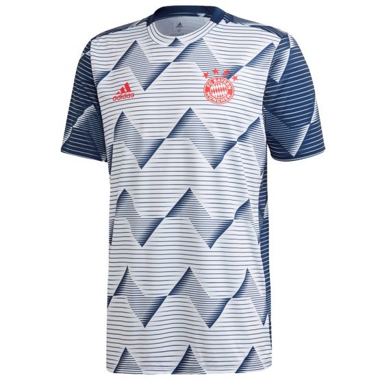 ביגוד קבוצות אדידס לגברים Adidas FC Bayern Home Preshi - לבן/ כחול