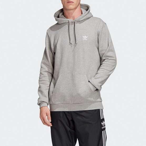 סווטשירט אדידס לגברים Adidas Originals Trefoil Essential Hoody - אפור