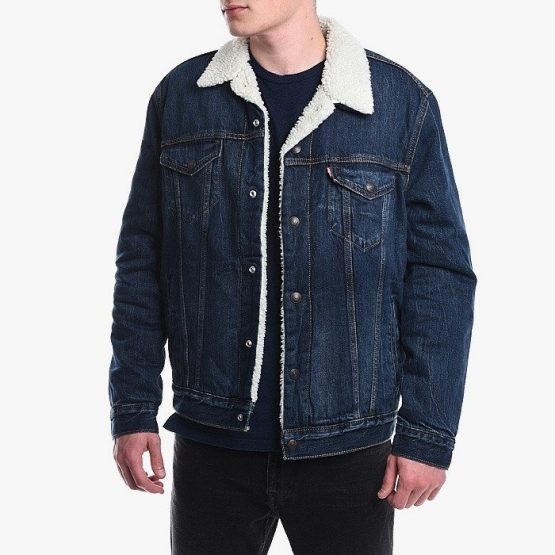 ביגוד ליוויס לגברים Levi's Sherpa Trucker Jacket - כחול