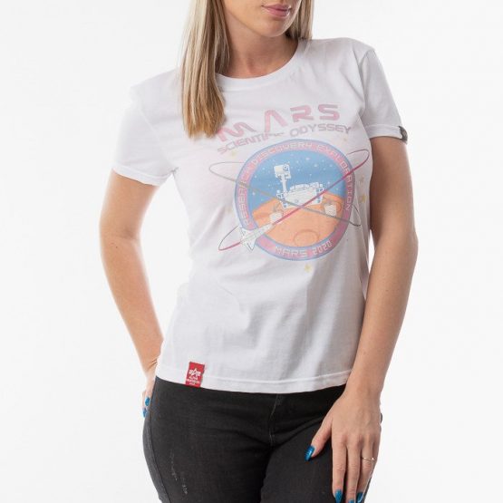 חולצת טי שירט אלפא אינדסטריז לנשים Alpha Industries Mission To Mars - לבן