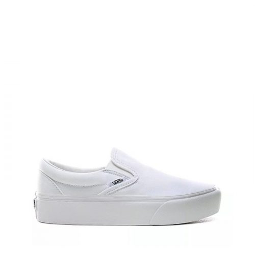 slip on vans platform white