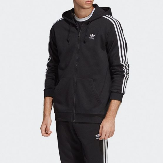 סווטשירט אדידס לגברים Adidas Originals 3-Stripes Hoodie - שחור