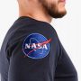 סווטשירט אלפא אינדסטריז לגברים Alpha Industries NASA Longsleeve - כחול כהה