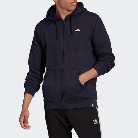 ביגוד Adidas Originals לגברים Adidas Originals Embroidered Zip Hoodie Superstar - שחור