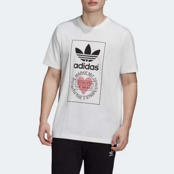 חולצת טי שירט אדידס לגברים Adidas Originals Valentines Day Tee Valentines Day - לבן