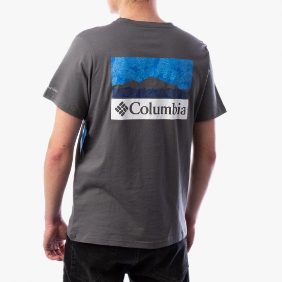 חולצת T קולומביה לגברים Columbia Rapid Ridge Back Graphic - אפור