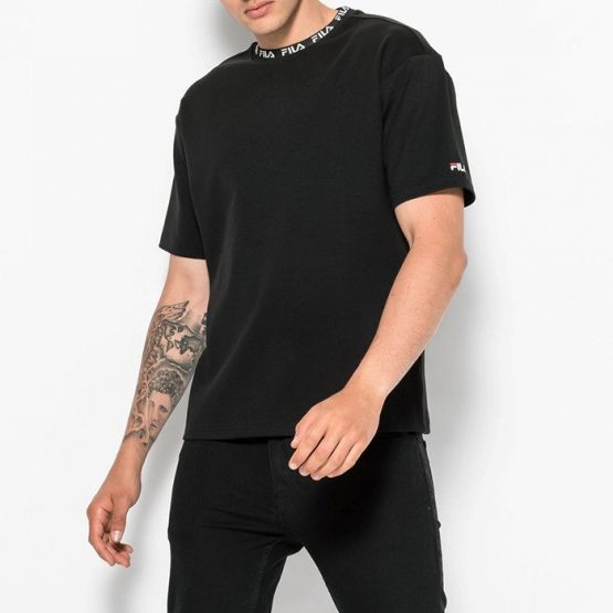 חולצת טי שירט פילה לגברים Fila Tamotsu Tee - שחור
