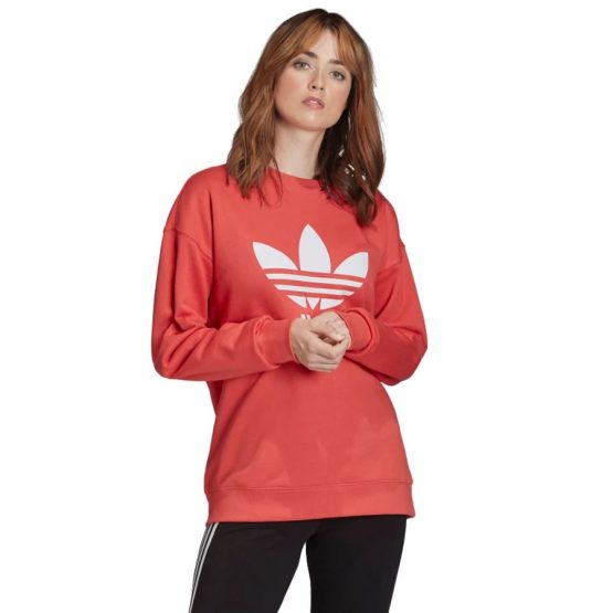 ביגוד Adidas Originals לנשים Adidas Originals Trefoil Crew Sweatshirt - אדום