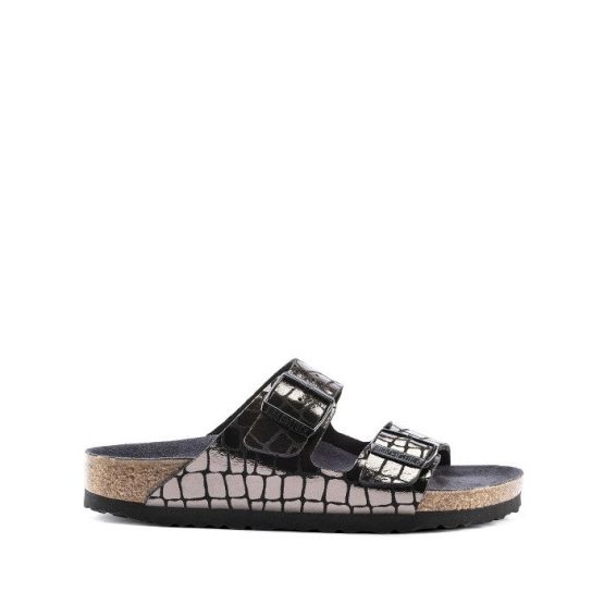 נעליים בירקנשטוק לנשים Birkenstock Arizona Mf - שחור מבריק