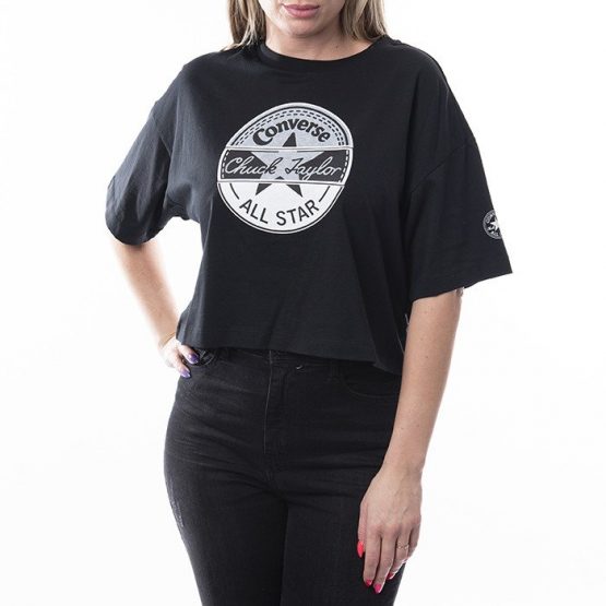 חולצת T קונברס לנשים Converse Art Floral Circle - שחור