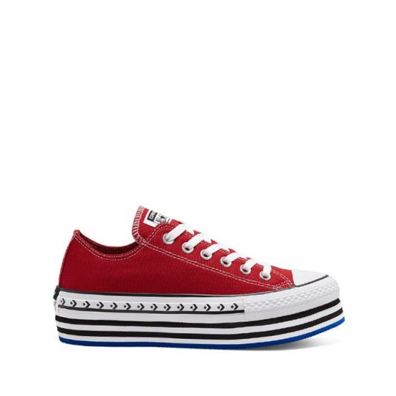 נעליים קונברס לנשים Converse Chuck Taylor Platform Layer OX - אדום