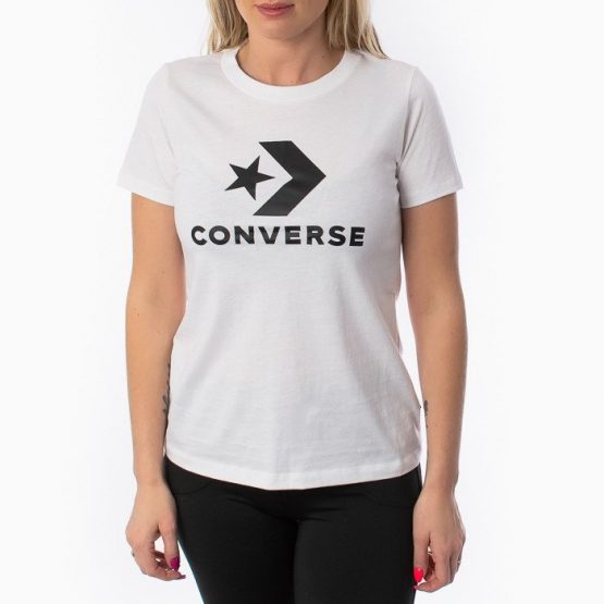 חולצת T קונברס לנשים Converse Star Chevron - לבן
