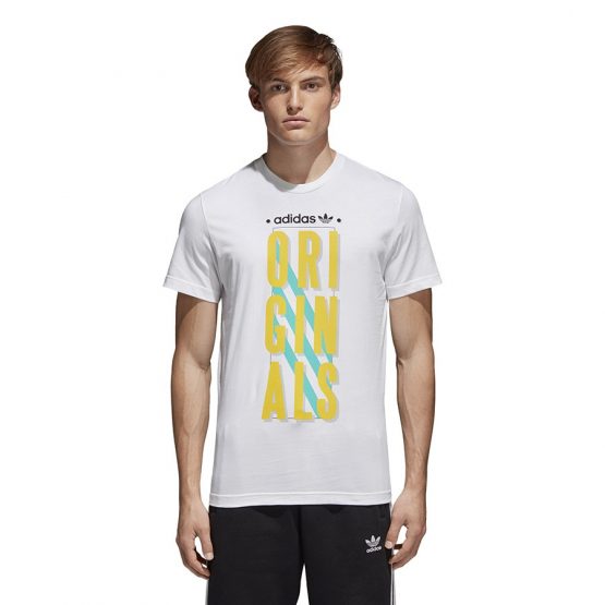 חולצת T אדידס לגברים Adidas Originals Graphic Slogan - לבן