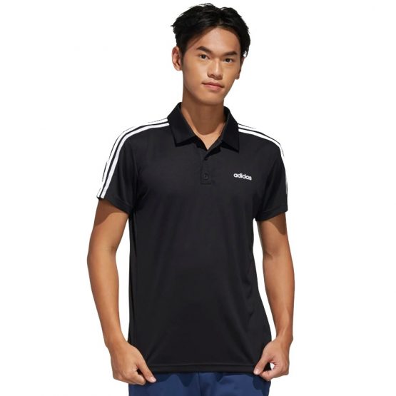 חולצת פולו אדידס לגברים Adidas 2D 3S - שחור