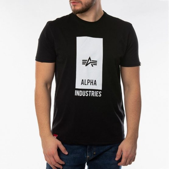 חולצת טי שירט אלפא אינדסטריז לגברים Alpha Industries Block Logo - שחור