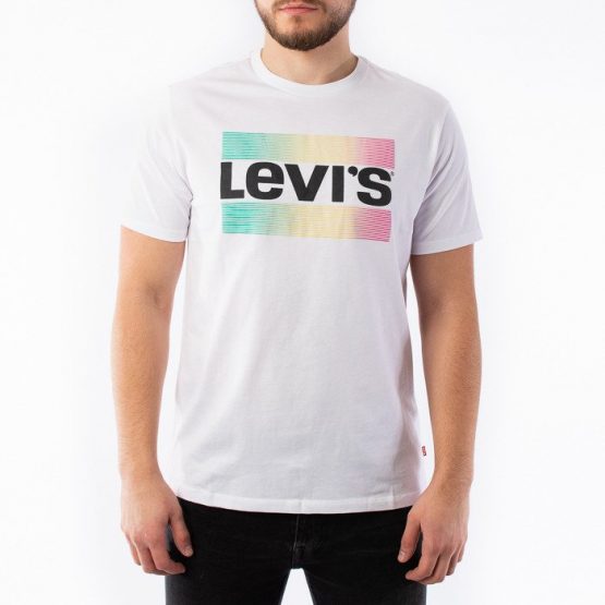 חולצת טי שירט ליוויס לגברים Levis Logo Graphic - לבן