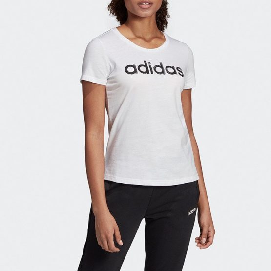 חולצת טי שירט אדידס לנשים Adidas Linear - לבן