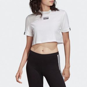 חולצת T אדידס לנשים Adidas Originals Tee Cropped - לבן