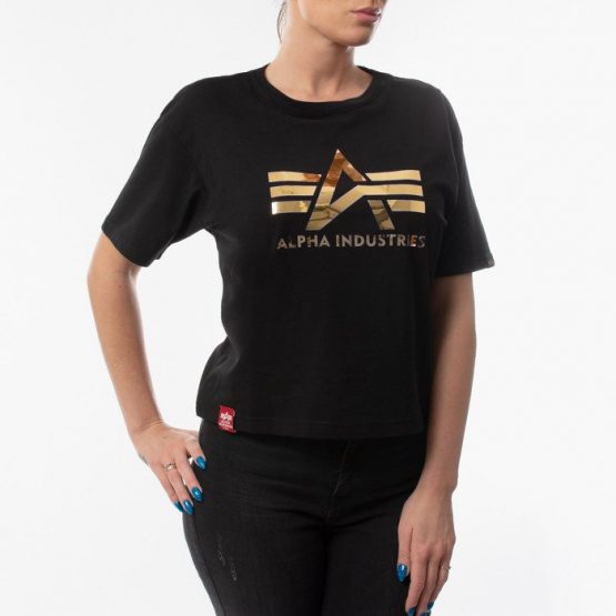 חולצת T אלפא אינדסטריז לנשים Alpha Industries Big A - שחור