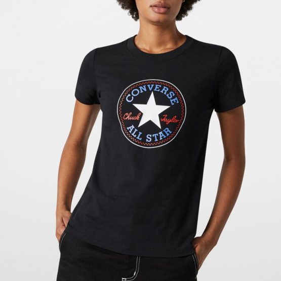 חולצת טי שירט קונברס לנשים Converse Chuck Patch Nova - שחור