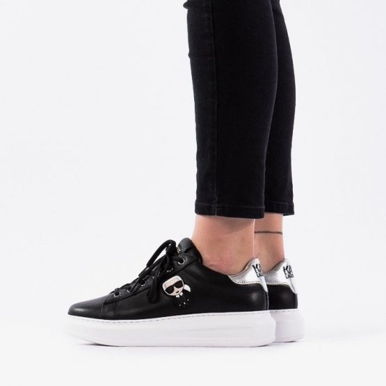 נעלי סניקרס קרל לגרפלד לנשים Karl Lagerfeld Kapri Ikonik Lo - שחור/לבן