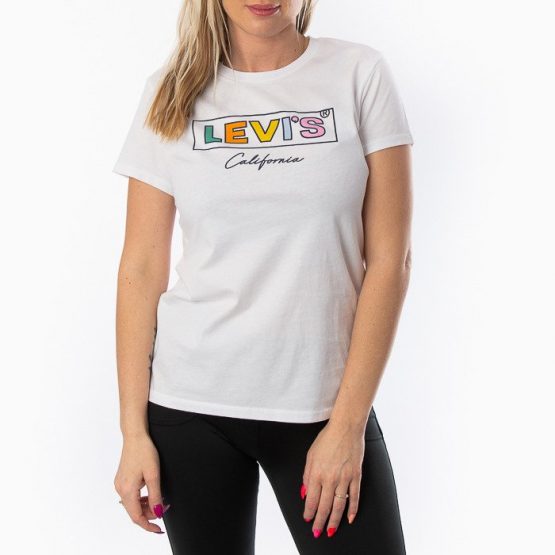 חולצת T ליוויס לנשים Levi's The Perfect Cali Box - לבן