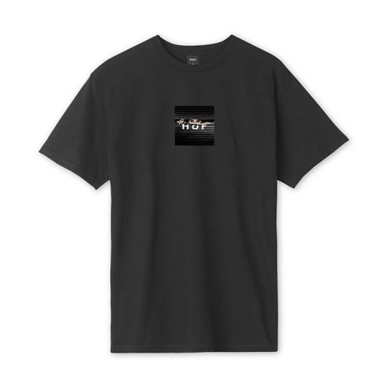 חולצת טי שירט HUF לגברים HUF Voyeur Logo - שחור