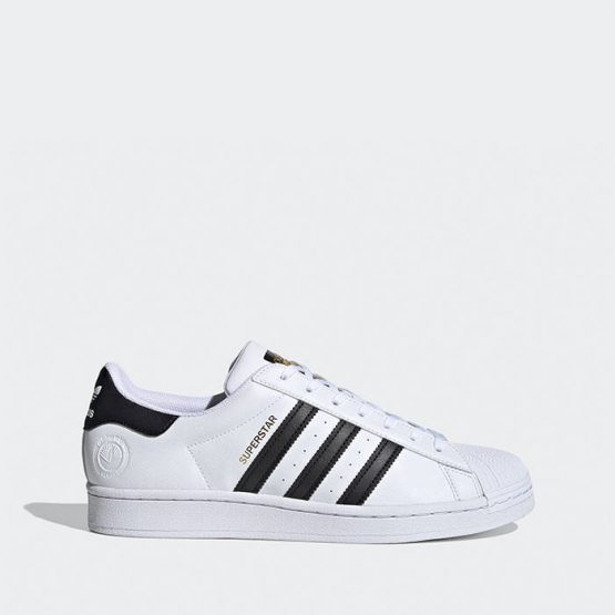 נעלי סניקרס אדידס לגברים Adidas Originals Superstar - לבן/שחור פסים