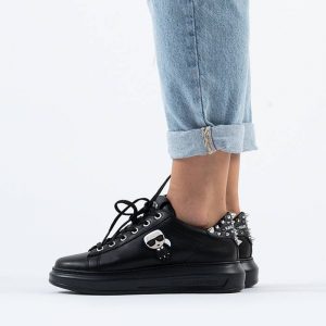 נעלי סניקרס קרל לגרפלד לנשים Karl Lagerfeld Ikonic Stub Tab - שחור