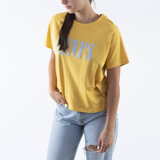 חולצת טי שירט ליוויס לנשים Levi's Graphic Varsity Tee - צהוב