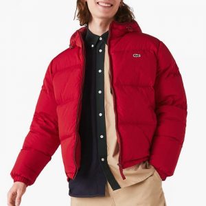 ג'קט ומעיל לקוסט לגברים LACOSTE Puffer Coat - אדום