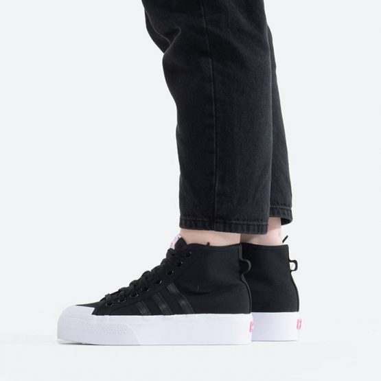 נעלי סניקרס אדידס לנשים Adidas Originals Nizza Platform Mid - שחור