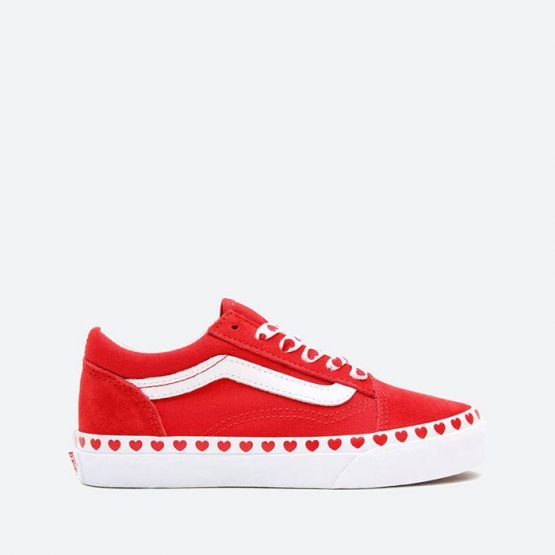 נעלי סניקרס ואנס לנשים Vans Heart Foxing Old Skool - אדום