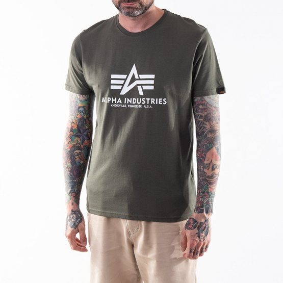 חולצת טי שירט אלפא אינדסטריז לגברים Alpha Industries Basic T-Shirt - ירוק