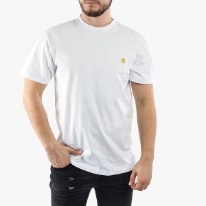 חולצת T קארהארט לגברים Carhartt WIP Chase - לבן