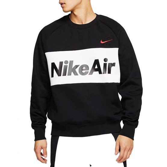 סווטשירט נייק לגברים Nike Fleece Crew - שחור/לבן