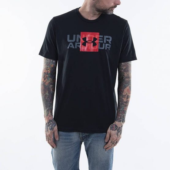 חולצת טי שירט אנדר ארמור לגברים Under Armour Box Logo Wordmark Ss - שחור