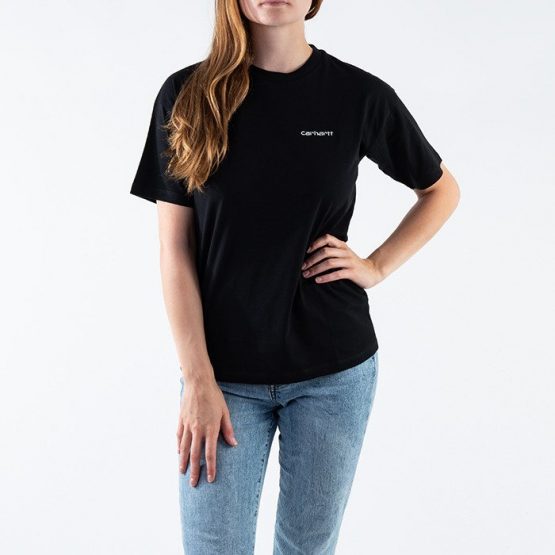 חולצת טי שירט קארהארט לנשים Carhartt WIP S/S Script Embroidery - שחור