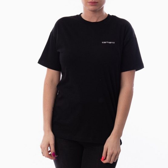 חולצת T קארהארט לנשים Carhartt WIP Script Embroidery - שחור