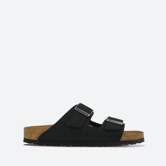 כפכפי בירקנשטוק לנשים Birkenstock Arizona - שחור עם אבזם כסף