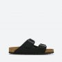 כפכפי בירקנשטוק לנשים Birkenstock Arizona - שחור עם אבזם כסף