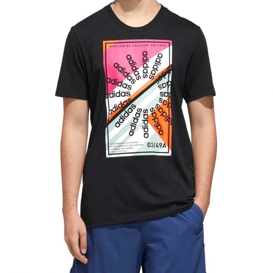 חולצת T אדידס לגברים Adidas Climalite Creator Culture - שחור