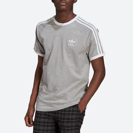 חולצת טי שירט אדידס לגברים Adidas Originals Adicolor Classics 3-Stripes Tee - אפור