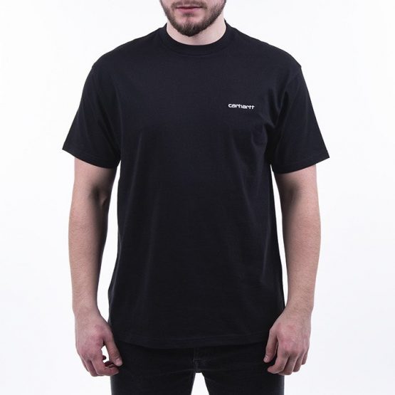 חולצת טי שירט קארהארט לגברים Carhartt WIP S/S Script Embroidery - שחור