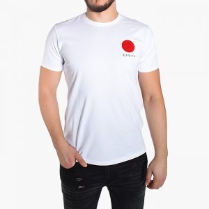 חולצת T Edwin לגברים Edwin Sunset - לבן/אדום
