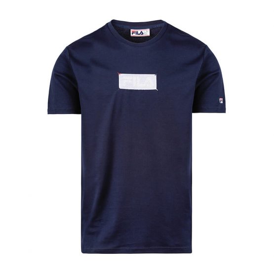 חולצת T פילה לגברים Fila Logo Patch - שחור