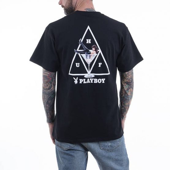 חולצת T HUF לגברים HUF x Playboy Playmate Triple Triangle S/S - שחור