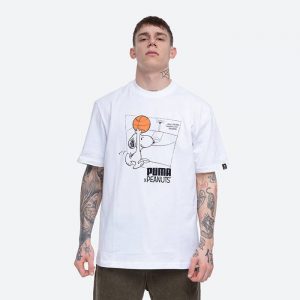 חולצת טי שירט פומה לגברים PUMA x Peanuts Tee - לבן